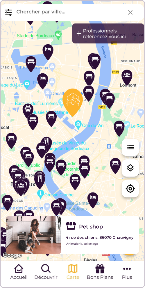 Une animalerie sur la carte de PlayDogs
